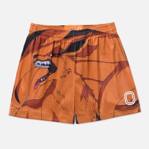 Kids Overtime | Naruto Kurama Mesh Shorts